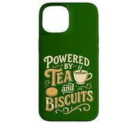 Alimentato da Tè e Biscotti Design Retro Divertente Custodia per iPhone 15
