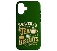 Alimentato da Tè e Biscotti Design Retro Divertente Custodia per iPhone 16