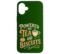 Alimentato da Tè e Biscotti Design Retro Divertente Custodia per iPhone 16 Plus