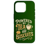 Alimentato da Tè e Biscotti Design Retro Divertente Custodia per iPhone 16 Pro
