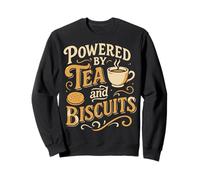 Alimentato da tè e Biscotti Design Retro Divertente Felpa