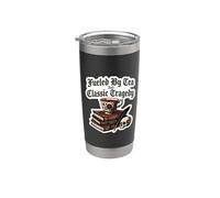 Alimentato da tè e tragedia classica Dark Academia Bookworm Bicchiere termico in acciaio inox doppia parete