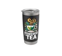 Alimentato da Tea Cup Leaves Art Zen Bicchiere termico in acciaio inox doppia parete