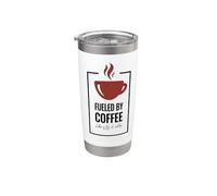 Alimentato dal caffè. Come un sacco di caffè. Design divertente del caffè. Bicchiere termico in acciaio inox doppia parete