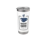Alimentato dal caffè. Come un sacco di caffè. Design divertente del caffè. Bicchiere termico in acciaio inox doppia parete