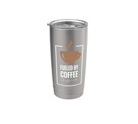 Alimentato dal caffè. Come un sacco di caffè. Design divertente del caffè. Bicchiere termico in acciaio inox doppia parete