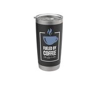 Alimentato dal caffè. Come un sacco di caffè. Design divertente del caffè. Bicchiere termico in acciaio inox doppia parete