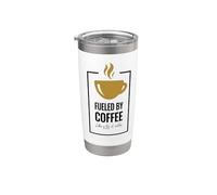 Alimentato dal caffè. Come un sacco di caffè. Design divertente del caffè. Bicchiere termico in acciaio inox doppia parete