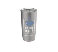 Alimentato dal caffè. Come un sacco di caffè. Design divertente del caffè. Bicchiere termico in acciaio inox doppia parete