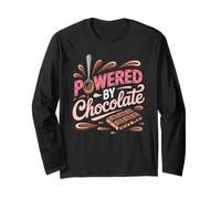 Alimentato dal cioccolato - Chocoholic Sweet Tooth Humor Maglia a Manica