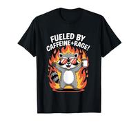 Alimentato dalla caffeina e dalla rabbia Angry Raccoon Coffee Maglietta