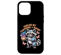 Alimentato dalla Caffeina Rabbia Raccoon Bere Caffè Custodia per iPhone 12 Pro Max