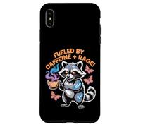Alimentato dalla Caffeina Rabbia Raccoon Bere Caffè Custodia per iPhone XS Max