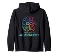 Alimentato dalla consapevolezza dell'ADHD sull'autismo cerebrale della neurodiversità Felpa con Cappuccio