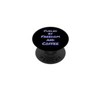 Alimentato dalla libertà e dal caffè divertenti detti americani PopSockets PopGrip Adesivo