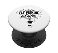 Alimentato dalla pesca a mosca e caffè per la festa del papà PopSockets PopGrip Adesivo