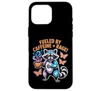 Alimentato dalla rabbia della caffeina ama lo scherzo del caffè Procione selvatico Custodia per iPhone 16 Pro Max