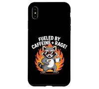 Alimentato dalla rabbia della caffeina procione selvatico divertente amante del caffè Custodia per iPhone XS Max