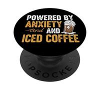 Alimentato dall'ansia e dal caffè freddo PopSockets PopGrip Adesivo