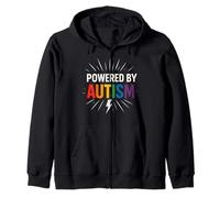 Alimentato dall'autismo che potenzia la consapevolezza dell'autismo Rainbow Design Felpa con Cappuccio