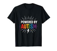 Alimentato dall'autismo che potenzia la consapevolezza dell'autismo Rainbow Design Maglietta