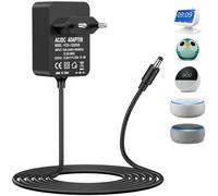 Alimentatore 15W per Alexa Echo Dot (3rd/4th/5th Gen), Echo Dot Kids Edition, Show 5 1a 2a Gen/Spot/Pop Fire TV Cube, Adattatore Caricatore Caricabatterie con Cavi 1.8M (Nero)