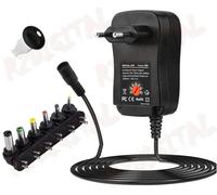 ALIMENTATORE 2000m UNIVERSALE DC 3V 4,5V 6V 7,5V 9V 12V TRASFORMATORE CARICATORE