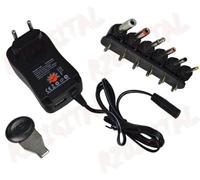 ALIMENTATORE 30W DC 3V 4.5V 5V 6V 7.5V 9V 12V TRASFORMATORE SPINOTTI ADATTATORE