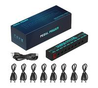 Alimentatore a pedale effetto chitarra 8 uscite per pedali effetto 9V Protezioni da corto circuito/sovracorrente con effetto chitarra Pedale Alimentazione a pedale effetto chitarra Cavo di
