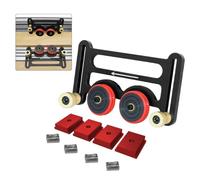 Alimentatore a rulli in lega di alluminio per seghe da banco, doppia ruota regolabile con compatibilità con binario a T, strumento di spinta per fresa per la lavorazione del legno, set da 5 pezzi