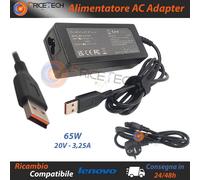 Alimentatore AC Adapter Compatibile Lenovo 65W 20V 3.25A per Yoga (vedi Plug)