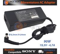 Alimentatore AC Adapter Compatibile SONY 90W 19,5V 4,7A - Plug: 6,5mm X 4,4mm