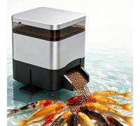 Alimentatore Automatico For Pesci Da Laghetto (a Energia Solare) | Controllo Tramite App + Grande Capacità Da 4 Litri, 1-12 Dosi Al Giorno, Pellet Da 1-12 Mm(Silver)