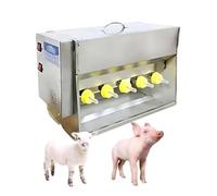 Alimentatore Automatico per Suinetti e Agnelli, Distributore Latte Termostato Acciaio Inox, Design Capezzolo Antigoccia, Simulazione Sonora, Adatto per Uso in Fattoria (10/14 Capezzoli, 15L/20L)
