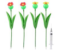 Alimentatore automatico per uccelli, alimentatore per colibrì con spina di terra, spina di terra a forma di fiore per colibrì - Progettato con una base robusta per la decorazione esterna, questa