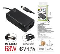 Alimentatore Caricabatteria Caricator Hoverboard Smart Balance Monopattino 42V