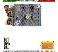 Alimentatore Caricabatterie Stabilizzato Antifurto Switching 13,8 V. 3 A Allarme