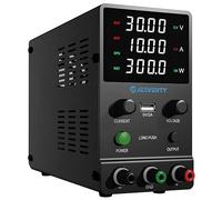 Alimentatore CC variabile, 0~30V 0~10A Alimentatore da banco regolabile con manopola codificatore, controllo uscita, display LED a 4 cifre ad alta precisione, porta USB 5V/2A, Jesverty SPS-3010H
