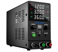 Alimentatore CC variabile, alimentatore da banco regolabile a commutazione 0-120V 0-3A con ricarica rapida USB e Type-C da 20W,manopola encoder, interruttore di uscita,display LED a 4 cifre SPS-12003M