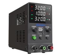 Alimentatore CC variabile, alimentatore da banco regolabile a commutazione 0-30V 0-10A con ricarica rapida USB e Type-C da 20W, manopola encoder, interruttore di uscita,display LED a 4 cifre SPS-3010M
