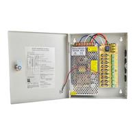 Alimentatore CCTV 12V 9 Canali Uscita AC 110V/220V a 12V 10A 120W Scatola di Alimentatore Stabilizzato per Telecamere Videosorveglianza DVR Sistema di Sicurezza