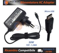 Alimentatore Compatibile 30W 19V 1,58A Plug: Micro-USB con Spina Integrata