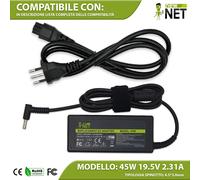 Alimentatore compatibile con Hp Elitebook G1Q52UT G4U67UT 45W 19V 2,31A