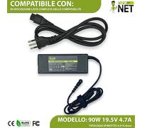 Alimentatore compatibile con Sony VAIO PCG-GR214EP VGN-N250E 19,5V 4,7A 90W
