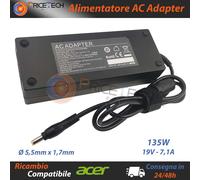 Alimentatore Compatibile per Laptop ACER 135W 19V 7,1A (5,5mm X 1,7mm)