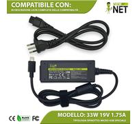Alimentatore da 33W 19V 1,75A compatibile con Asus Transformer TP200SA-FV0111R