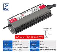 Alimentatore da Banco, Alimentatore LED Impermeabile, Trasformatori For Illuminazione Antipioggia, Trasformatore Interruttore Da 600 W CA 175-265 A CC 12 V 24 V, Driver LED Adattatore(HRX-300W,12V)