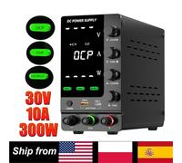 Alimentatore da banco CC 30 V 10 A con regolazione dell'encoder, OCP OVP, interruttore di uscita, ricarica rapida USB tipo C(OCP OVP 120V3A)