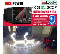 Alimentatore da Laboratorio DC 30V 10A 5A 150W Regolabile, Alimentatore da Banco Switching per Illuminazione LED e Apparecchiature di Alimentazione