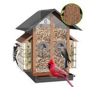 Alimentatore d'attaccatura all'aperto dell'uccello con la stazione di alimentazione di grande capacità del trespolo per l'alimentatore dell'uccello del cortile e del giardino
